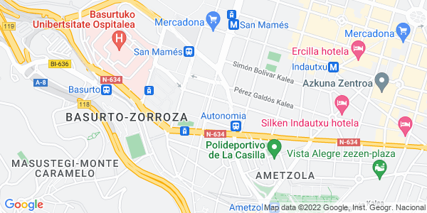 Mapa dirección Coco Room - Bilbao