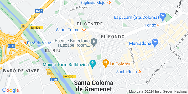 Mapa dirección Escape Barcelona - Santa Coloma de Gramenet