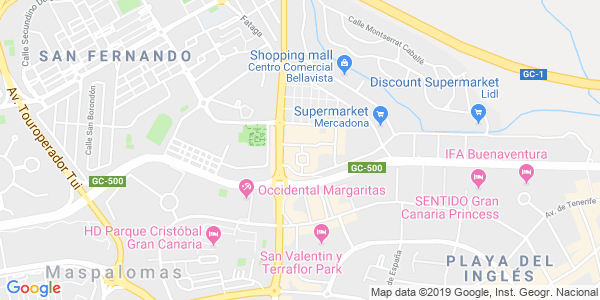 Mapa dirección Fox in a box - Maspalomas