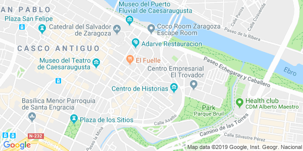 Mapa dirección Fox in a box - Zaragoza