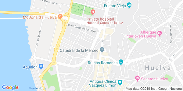 Mapa dirección La Casa de las Habitaciones - Huelva [ACTUALMENTE CERRADA]