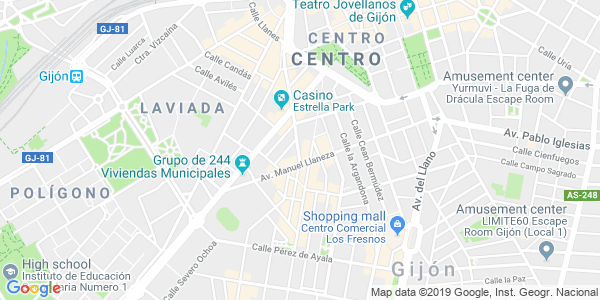 Mapa dirección Yurmuvi - Gijón